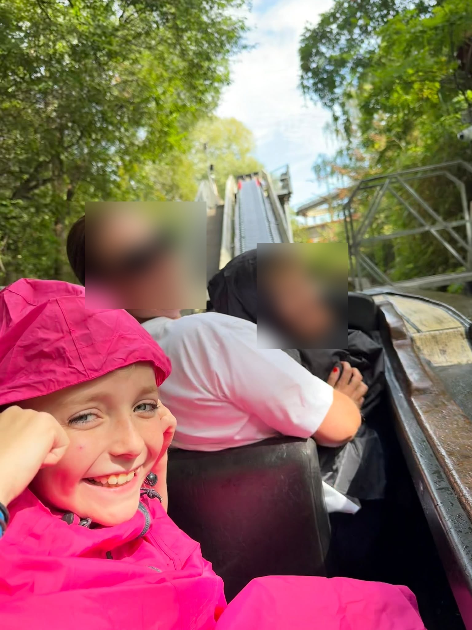 On the log flume at Chessington, the day the pass came through.